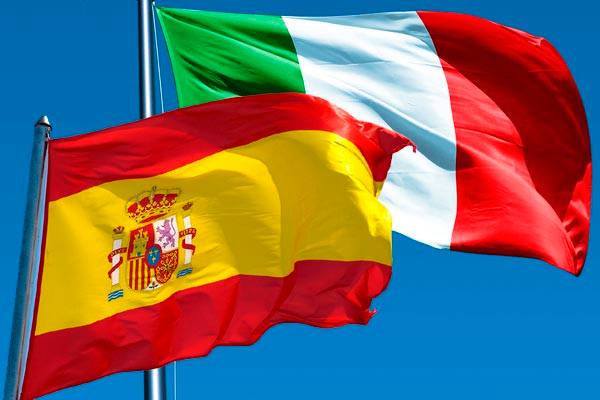 Italy-Spain-flags